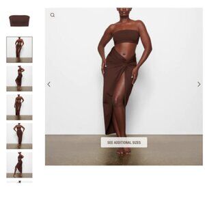 SKIMS SIGNATURE SWIM BANDEAU BIKINI TOP SIZE 3X COCOA BROWN